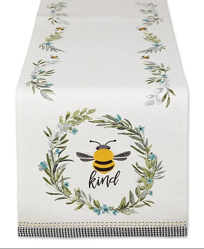 Design Imports Bee Kind Reversible Embellished Table Runner, 14" x 72"