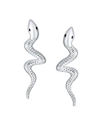 Bling Jewelry Egyptian Serpent Snake Stud Earrings in Sterling Silver Reptile Lovers