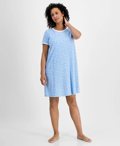 Charter Club Women's Printed Short-Sleeve Sleepshirt