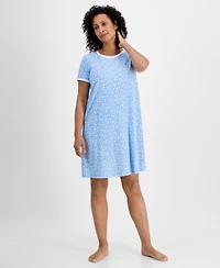 Charter Club Women's Printed Short-Sleeve Sleepshirt