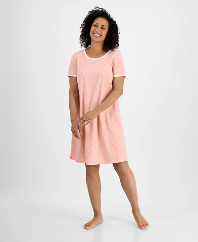 Charter Club Women's Printed Short-Sleeve Sleepshirt, Exclusively at Macy's