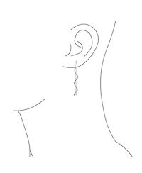 Bling Jewelry Geometric Wavy Zig Zag Thin Wire Dangle Earrings in Sterling Silver