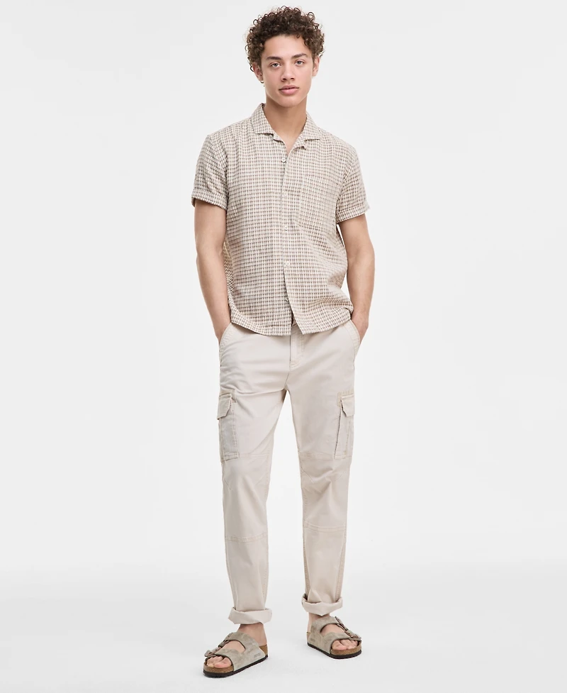Sun + Stone Men's Hovey Textured Check Shirt, Exclusively at Macy's