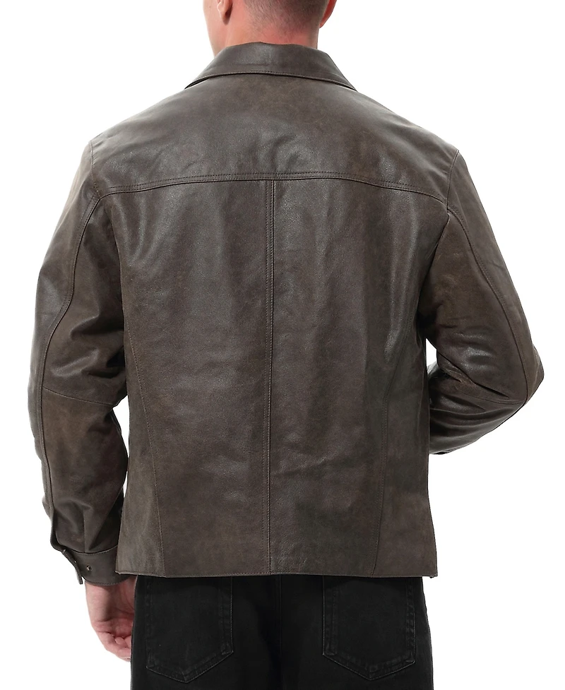 Bgsd Men David Distressed Leather Jacket - Tall