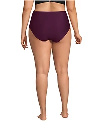 Lands' End Plus Chlorine Resistant Ottoman Rib High Waisted Bikini Bottoms