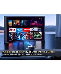 Elephas Smart 4K Projector with 5G Wifi and Bluetooth, Netflix/Amazn Prime Video Certified, Dolby Audio, 800ANSI Outdoor Movie Projector, 400"Home The