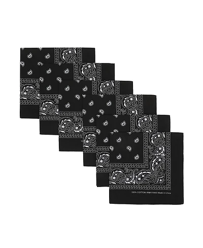 Bioworld Lightweight Black 22"x22" 6-Pack Bandana Set