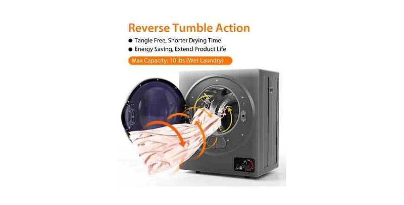 1.5 Cu .ft Clothes Dryer with Stainless Steel Tub