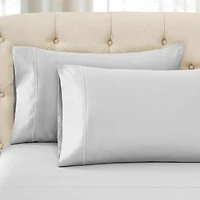 Superior Egyptian Cotton 1500 Thread Count Embroidered Marrow Stitch Hem Deep Pocket Sheet Set,Queen