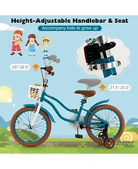 Kids Bike with Front Handbrake 2 Training Wheels