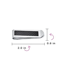 Bling Jewelry Two Tone Black Weave Carbon Fiber Money Clip Card Holder
