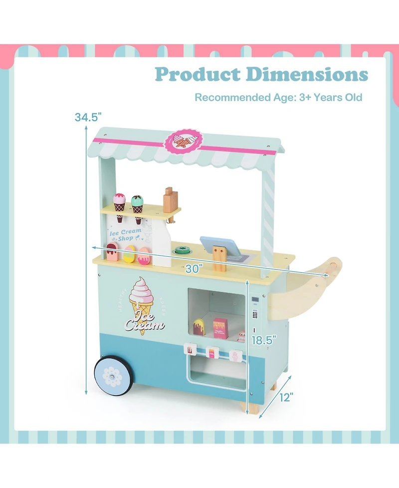 Kids Ice Cream Truck Playset with Vending Machine Fun Pretend Play Toy for Toddlers
