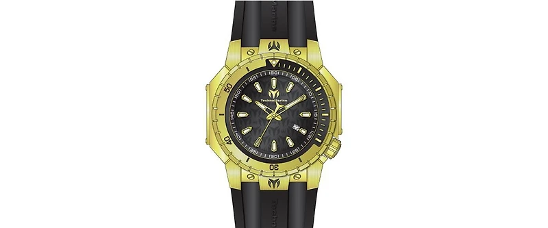 Technomarine's Men's Tm-224011 Manta Sea Quartz 3 Hand Black Dial Watch