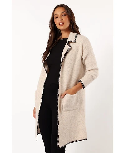 Petal and Pup Women's Oaklynn Contrast Stitch Coatigan