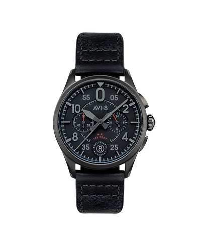 Avi-8 Men's Spitfire Lock Chronograph Leather Strap Watch