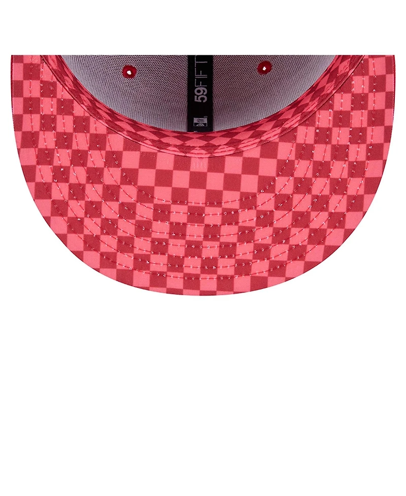 New Era Men's Scarlet San Francisco 49ers Checkered 59FIFTY Fitted Hat