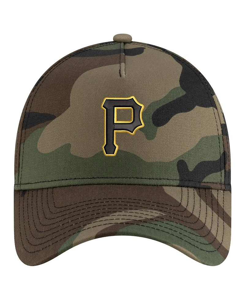 New Era Men's Camo Pittsburgh Pirates Woodland Team Pop 9FORTY A-Frame Adjustable Hat