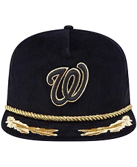 New Era Men's Black Washington Nationals Corduroy Filigree Golfer Adjustable Hat