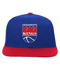 Mitchell & Ness Big Boys and Girls Blue/Red Sacramento Kings Team Logo Two-Tone Flatbrim Snapback Hat