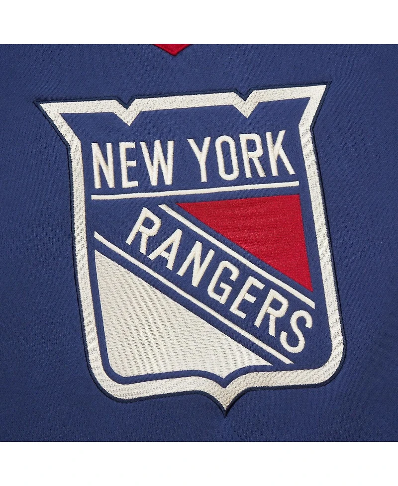 Mitchell & Ness Women's Blue New York Rangers Heritage Lace-Up Pullover Sweatshirt