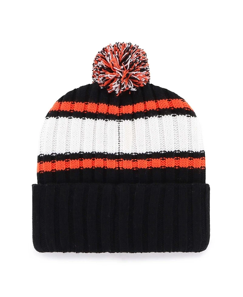 '47 Brand Men's Black San Francisco Giants Plateau Cuffed with Pom Knit Hat
