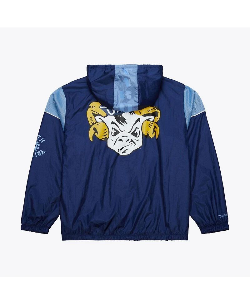 Mitchell & Ness Men's Navy North Carolina Tar Heels Anorak Vintage Logo Half-Zip Hoodie Jacket
