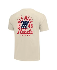 Image One Men's Cream Ole Miss Rebels Comfort Colors Mascot Overlay T-Shirt