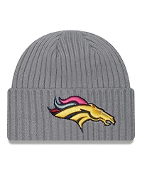 New Era Men's Gray Denver Broncos Color Pack Multi Cuffed Knit Hat