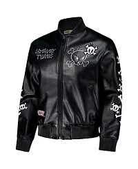 Freeze Max Men's Black Looney Tunes Tweety Bones Full-Zip Varsity Jacket