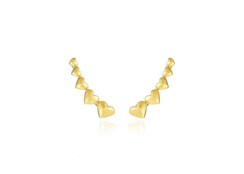 The Lovery Heart Ear Climber Earrings 14k Gold
