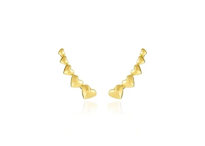 The Lovery Heart Ear Climber Earrings 14k Gold