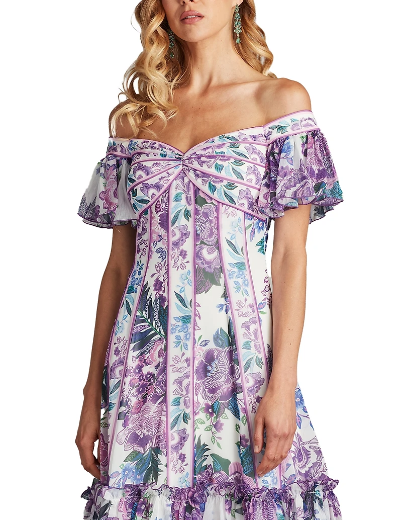 Tadashi Shoji Breeze Floral Print Chiffon Dress
