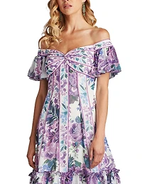 Tadashi Shoji Breeze Floral Print Chiffon Dress