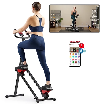 Sunny Health & Fitness Smart Foldable Stair Stepper, Vertical Climber Cardio Exercise Machine with Free SunnyFit App via Bluetooth