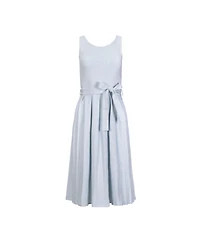 Hope & Henry Women's Organic Sleeveless Pleated Sweater Knit Midi Dress