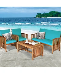 4-Piece Patio Furniture Set Comfortable and Stylish Outdoor Seating for Your Garden or Patio