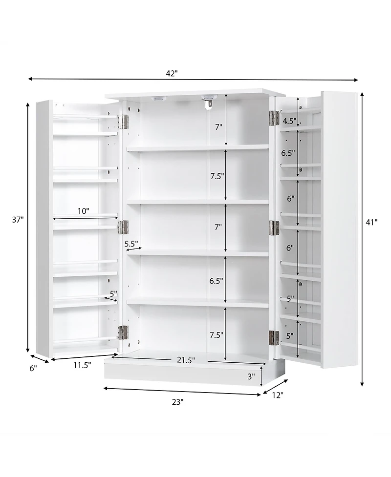 41" Farmhouse Kitchen Pantry Storage Cabinet withDoors Adjustable Shelves