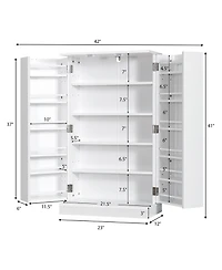 41" Farmhouse Kitchen Pantry Storage Cabinet withDoors Adjustable Shelves