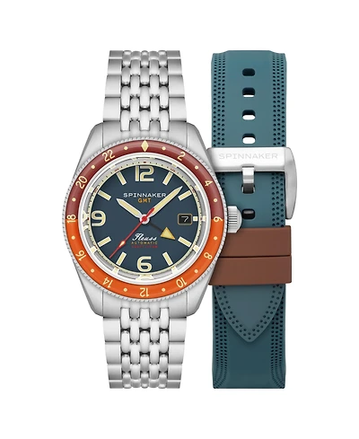 Spinnaker Men's Fleuss Gmt Automatic Solid Stainless Steel Bracelet Watch