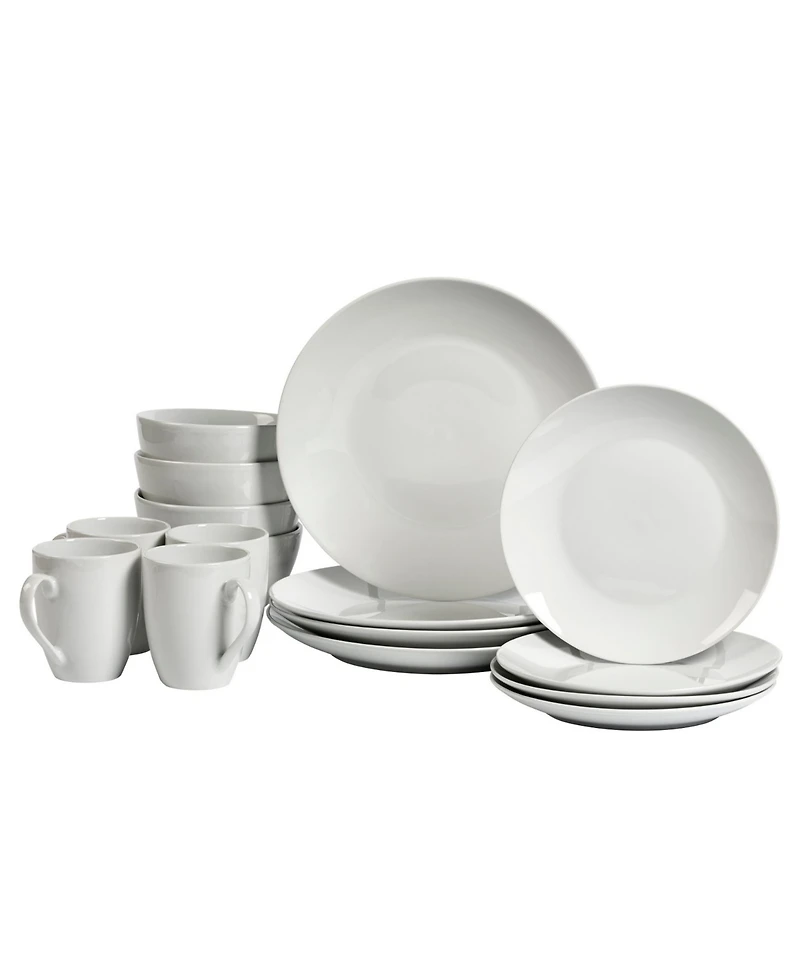 Tabletops Unlimited Adams Ash White 16 Pc. Dinnerware Set, Service for 4