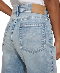 Karl Lagerfeld Paris Women's High-Rise Crystal-Cuff Jeans
