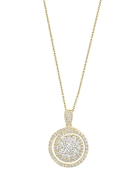 Effy Lab Grown Diamond Spiral Cluster 18" Pendant Necklace (2-5/8 ct. t.w.) in 14k Gold