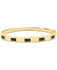Effy Collection Onyx (1-1/3 ct. t.w.) Bangle Bracelet in 14k Gold Over Silver