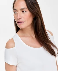 Jm Collection Women's Short-Sleeve Cold-Shoulder Top, Created for Macy's