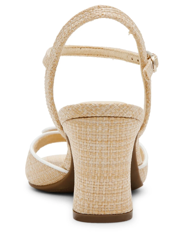 Anne Klein Women's Rosy Bow Block Heel Dress Sandals