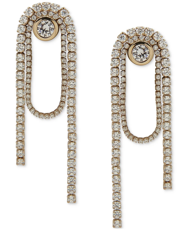 Emily in Paris Gold-Tone Cubic Zirconia Looped Drop Earrings