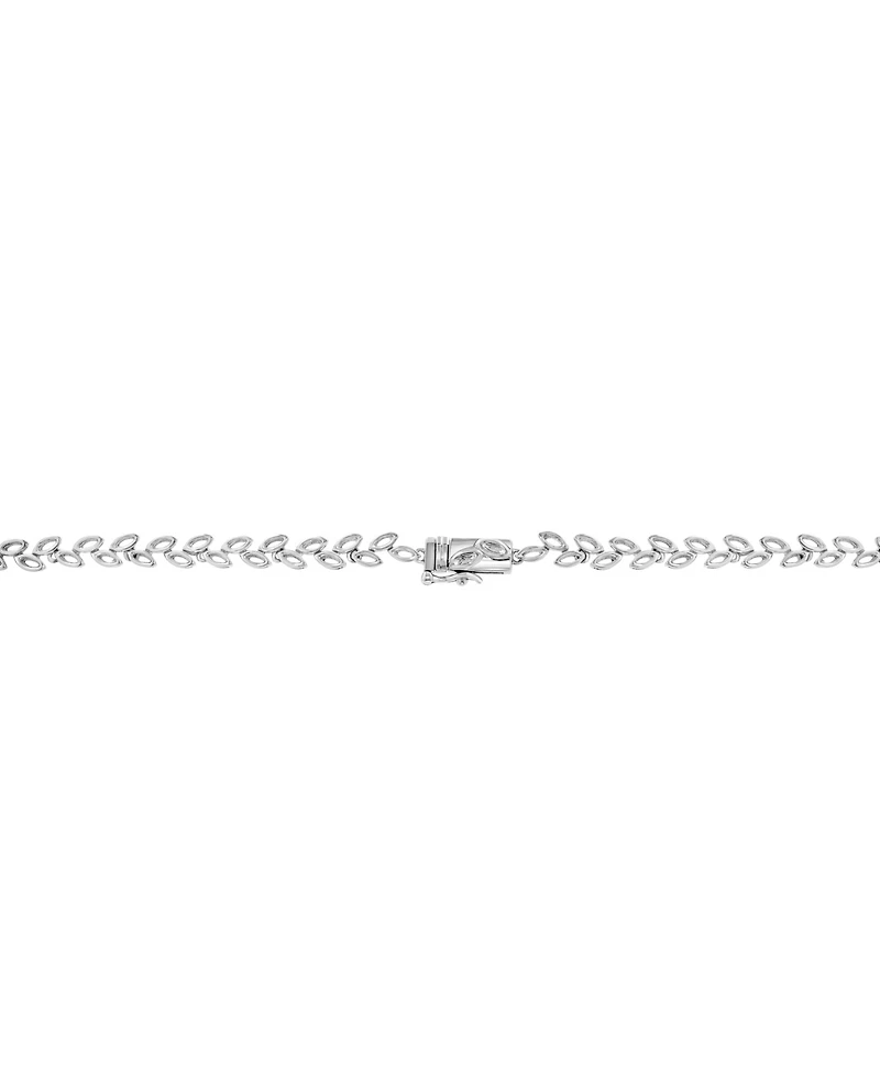 Effy Sapphire (12-1/5 ct. t.w.) & Diamond (1/2 ct. t.w.) V-Shape 18" Collar Necklace in 14k White Gold