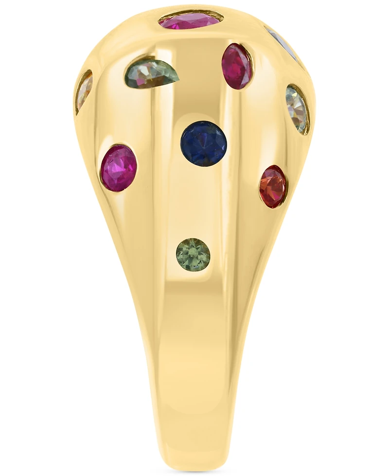 Effy Collection Multi Sapphire (2-1/3 ct. t.w.) Ring in 14k Gold Over Silver
