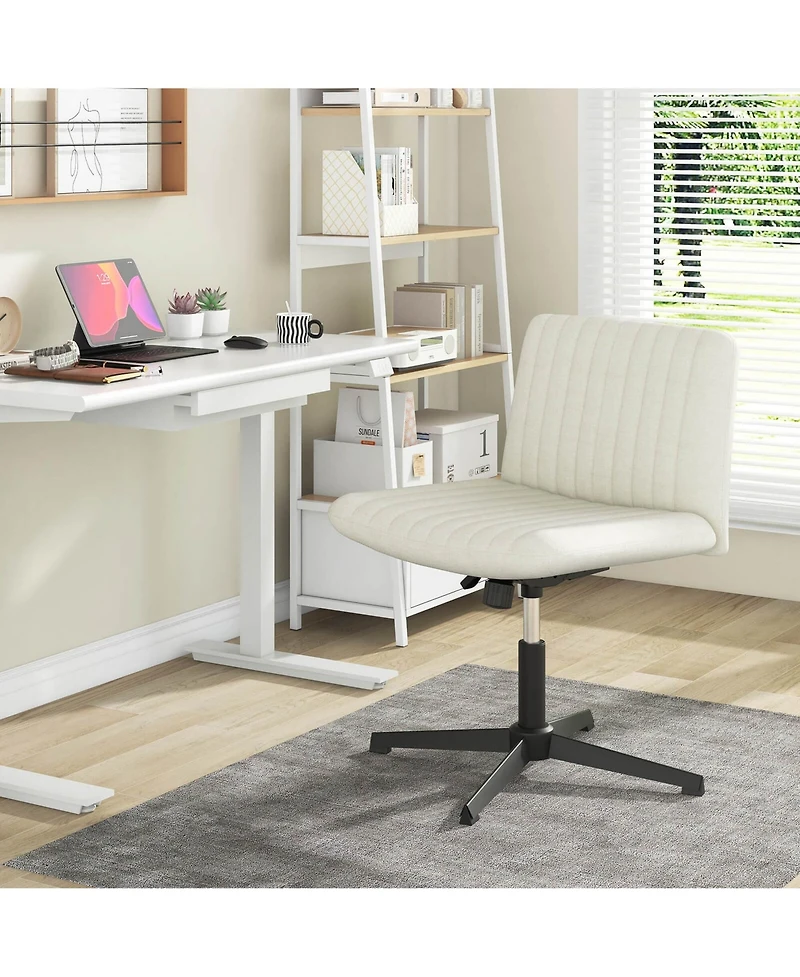 Criss Cross Legged Office Chair Ergonomic Mid Back Computer Desk Chair