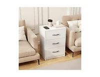 3-Drawer Nightstand with Storage for Bedroom or Living Room, Compact Design